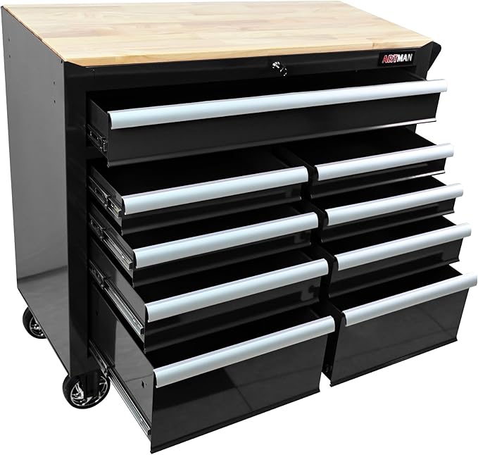 Husky 26-inch 4-Drawer Rolling Tool Box Chest in Gloss Black